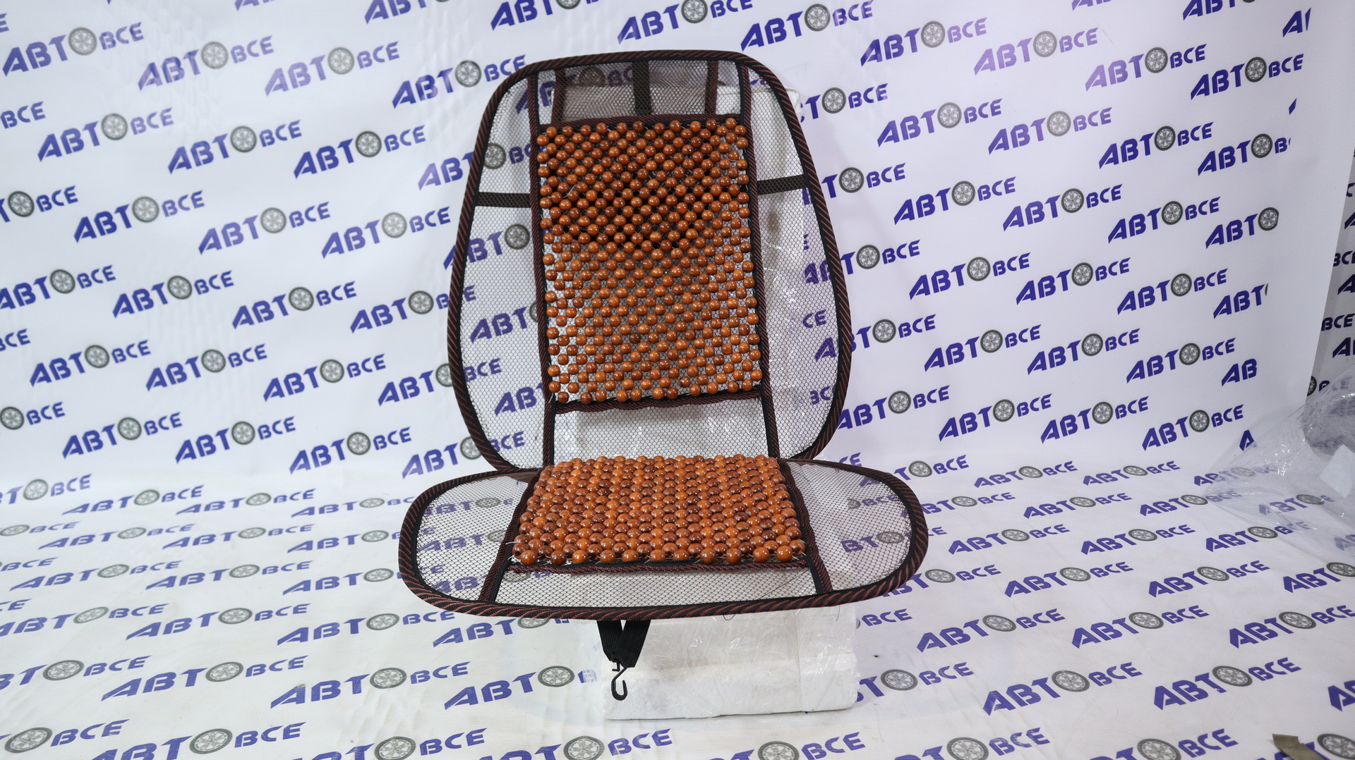 Накидки на сиденье FUSION деревянный массажер  с сеткой коричневая (131*51) NOVA BRIGHT